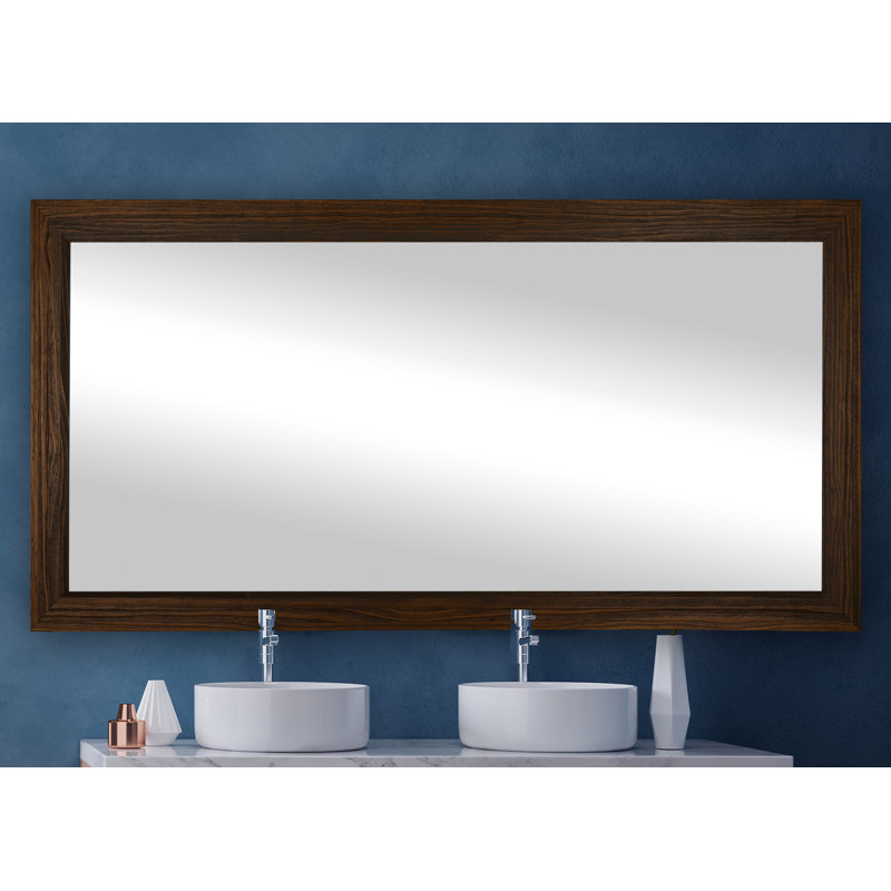 Miroir de salle de bain Dakston, H 39,25 po x l 78,25 po, Moka