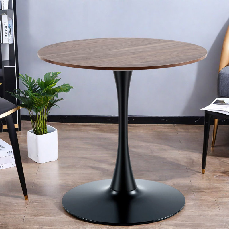 Tables de salle à manger robustes en MDF de 31,5 po avec finition noyer pour la maison