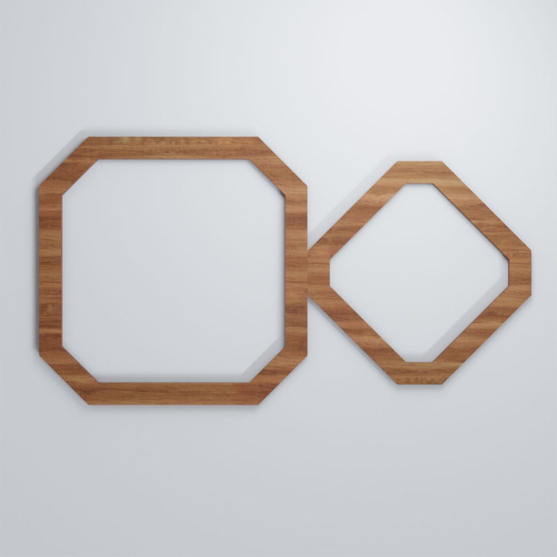 Panneaux muraux en bois Lockhart, Noyer, H 7,375 po x l 12,625 po x P 0,375 po