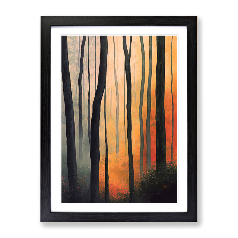 Autumnal Forest No.2 - Single Picture Frame Print, Black Framed, 46cm H x 34cm W x 2cm D
