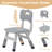 3-Position Height Adjustable Kids Chair, HDPE Plastic Children's Chair with Non-Slip Feet & Carry Handle, Stackable Toddler Chair for Home, Classroom & Kindergarten, 4PCS
