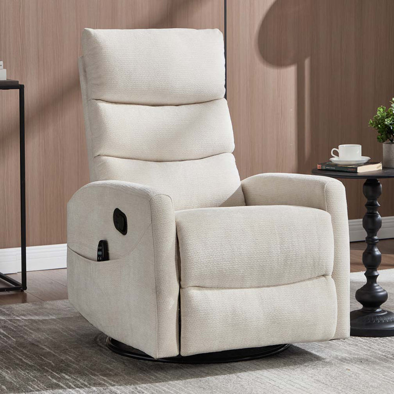 Fauteuil inclinable pivotant manuel avec fonction de massage thermique, Beige