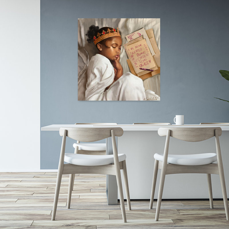Même lorsque je dors - fille, art contemporain abstrait, H 32 po x l 32 po