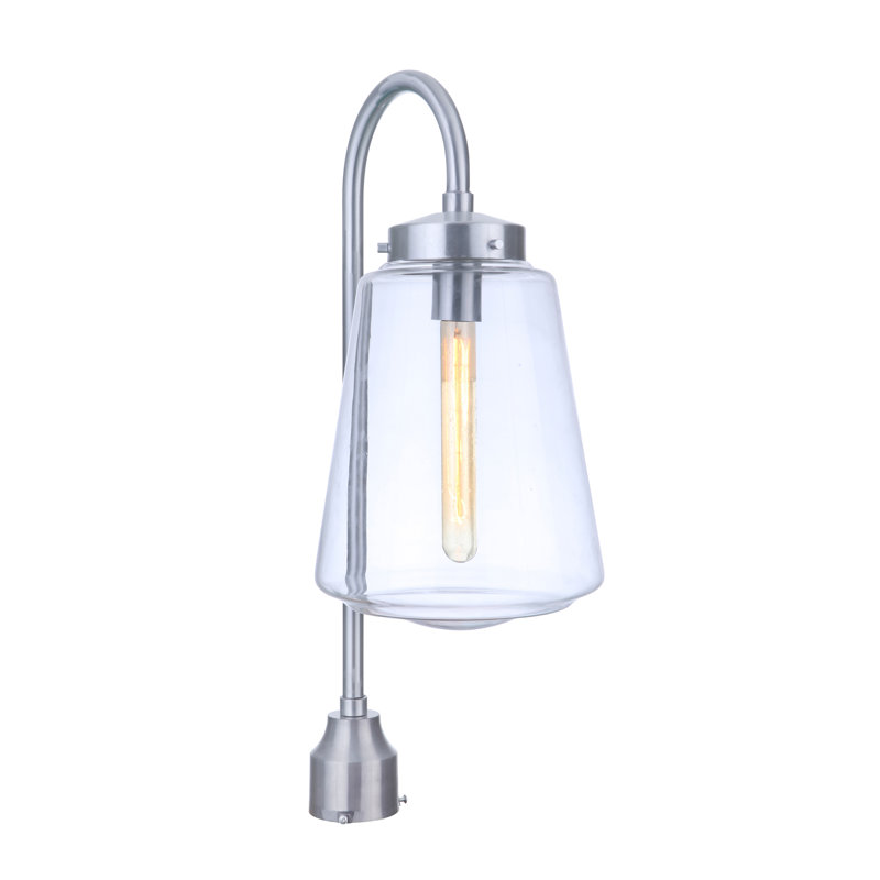Tête de lanterne câblée à 1 lumière de 25,38 po Ammadis, Aluminium satiné