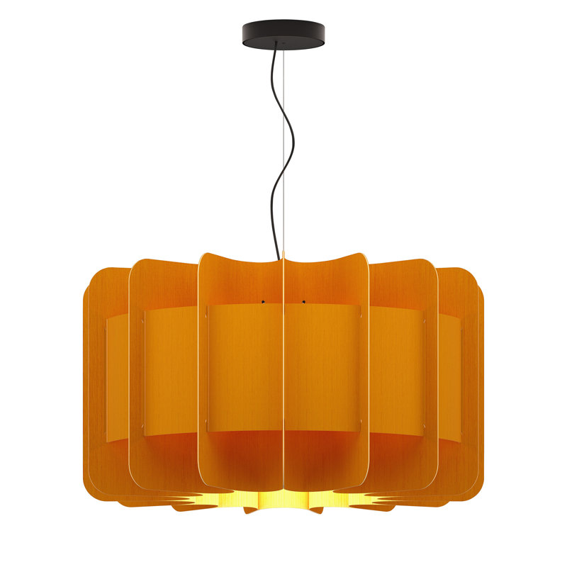 Luminaire suspendu 1 lumière Clarissa, Ocre, H 16,5 po x l 29,8 po x P 29,8 po