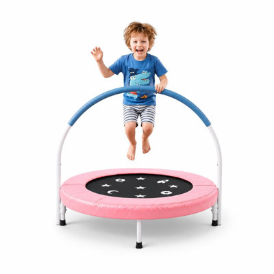 Mini trampoline 36 "pour tout-petits de 3 à 6 ans - Siège de sécurité pour enfants en plein air avec conception fermée