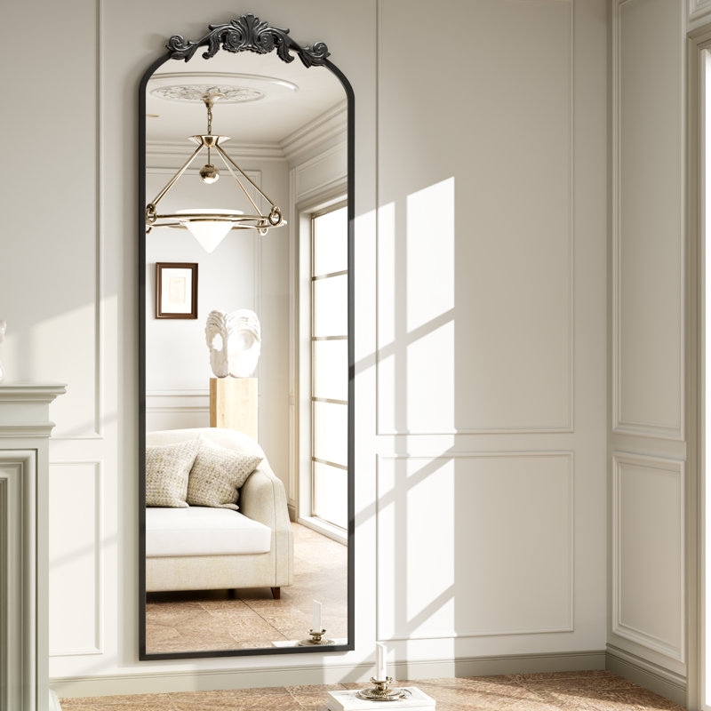 Arch Mirror Full Length, Traditional Vintage Ornate Baroque Mirror, 65" x 22"