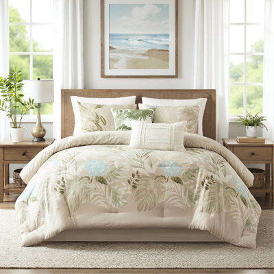 Édredon en coton très grand 6 pièces comprenant des coussins décoratifs tissés, revers, lavable à la machine surdimensionné bleu tropical, tissu tricoté sur coussins, preuve
