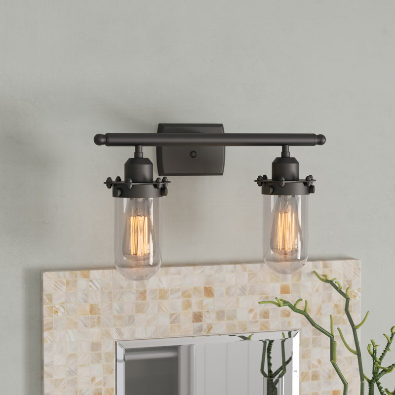 Calixta 2 - Light Dimmable Vanity Light, Matte Black, Clear, Incandescent