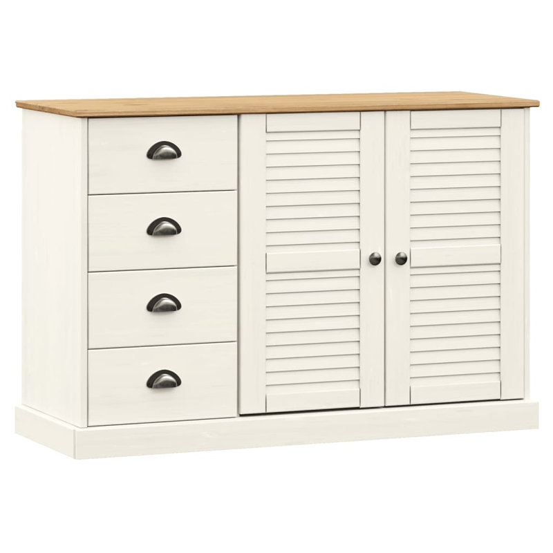 Peoa 113cm Solid Wood Sideboard, White
