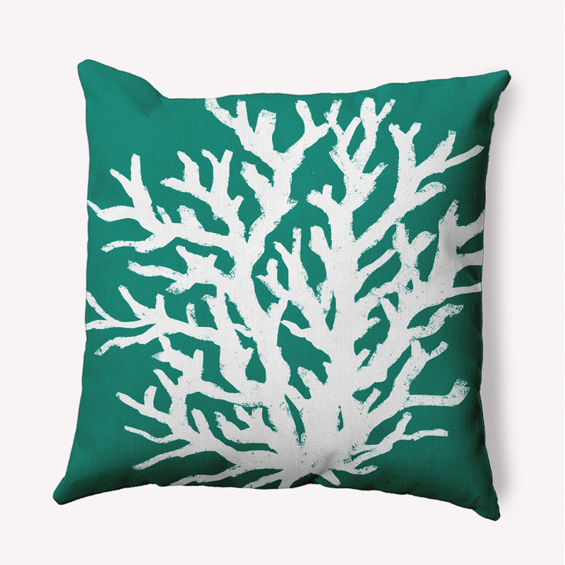  Housse de coussin décoratif en polyester / mélange de polyester par E by Design, 18 po x 18 po, Vert