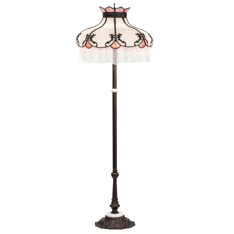 Greenbriar Oak Floor Lamp, White/Beige