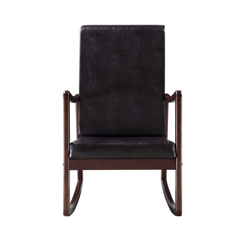 Chaise berçante en cuir synthétique Raina