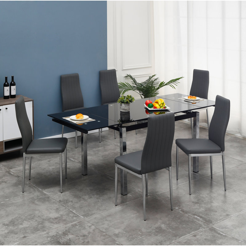 Peasnell Dining Set, Black, Grey
