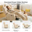 Fauteuil inclinable pivotant Veya surdimensionné, fauteuil à bascule extra large de 66 cm (26 po) pour chambre d'enfant avec appui-tête réglable, fauteuil inclinable électrique en chenille avec double coussin et porte-gobelet, beige-361874843
