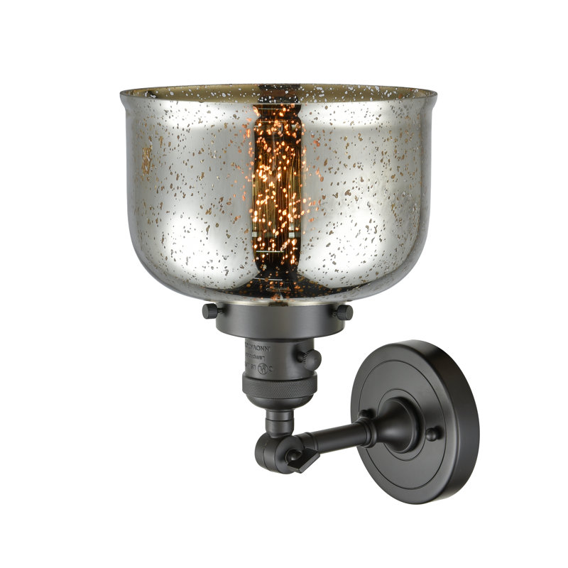 Bell - 1 Light 8" Sconce, 3.5 Watt Vintage LED Bulb, Silver Mercury, Oil Rubbed Bronze
