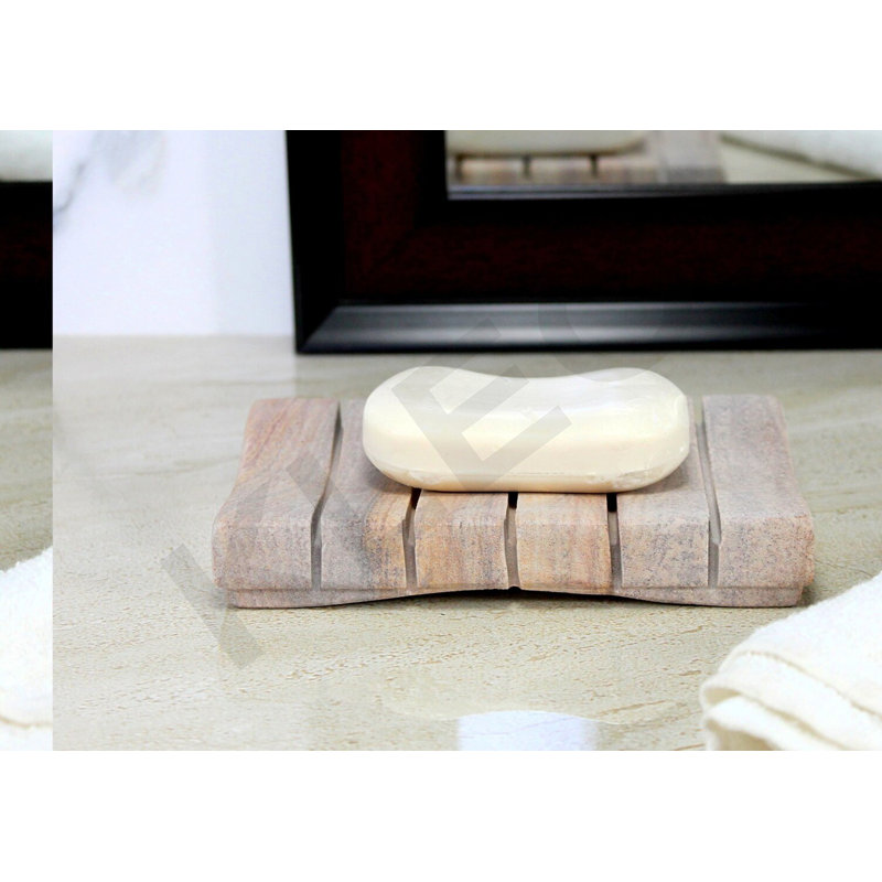 EcoStone Vertical Soap Holder - Natural Water Absorbent, Unique Rainbow Stone Bath Accessory