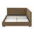 Full Size Upholstered Tufted Bed Frame with Comfortable Backrest & Armrests – Brown Velvet Sofa Bed Frame for Bedroom & Living Room-95186330