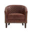 Edvardas Upholstered 29.11 Wide Faux Leather Tufted Barrel Club Chair with Nailhead Trim-896285661