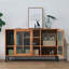 Armoire de rangement moderne à porte vitrée minimaliste