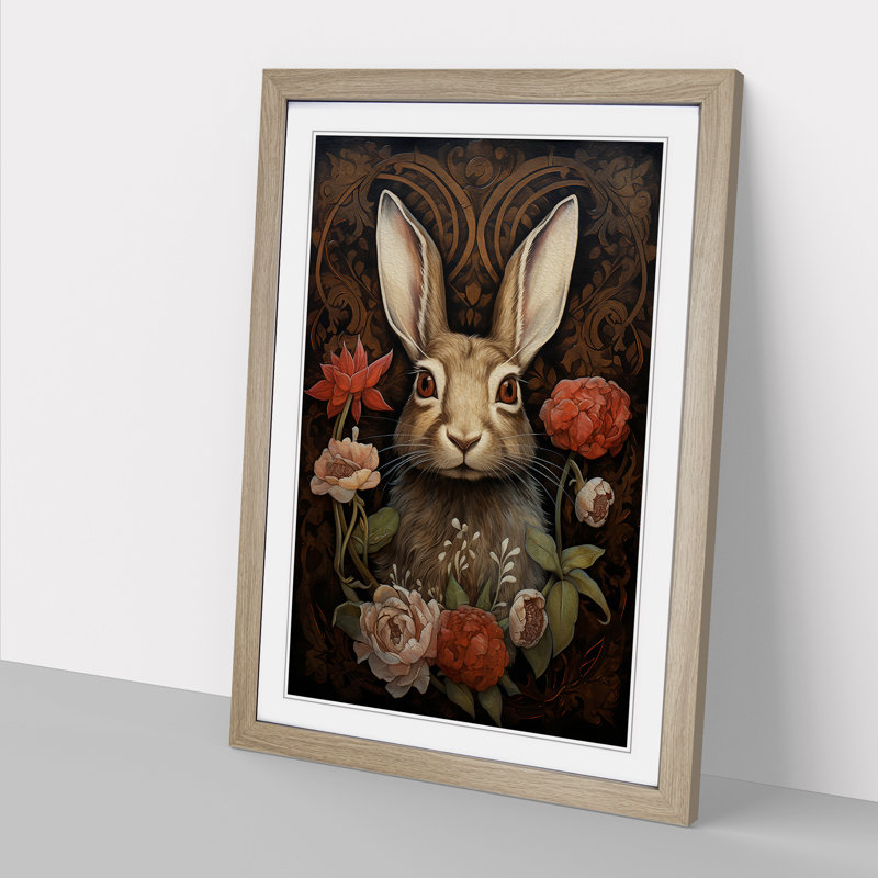 Hare Renaissance No.2 - Framed Print, Oak, 34cm H x 25cm W x 2cm D