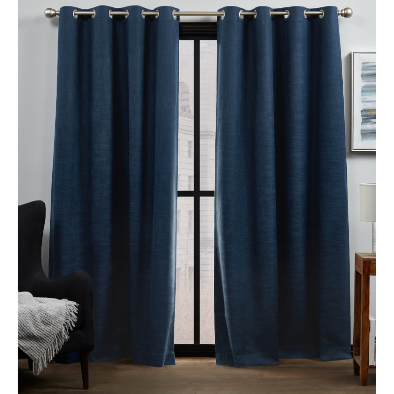 Leavens Max Blackout Curtain Pair, 52" W x 84" L, Blue