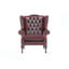 Upholstered Full Grain Leather Wingback Chair-75262732
