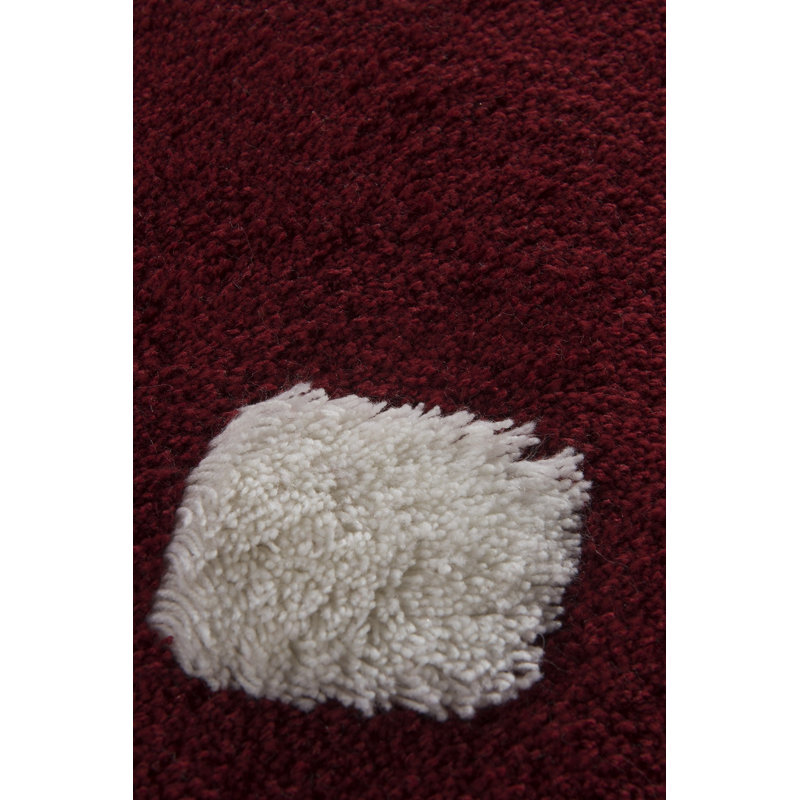 Tapis de bain Aeilt, Rouge vin / blanc