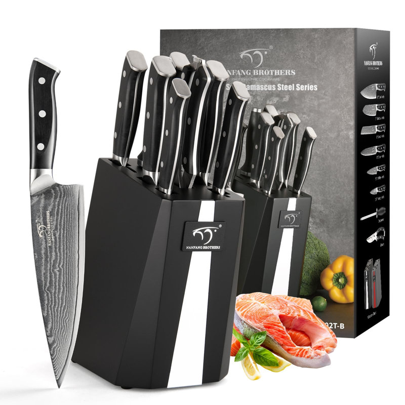 Damascus Knife Set, 9-Piece VG10 Kitchen Knives