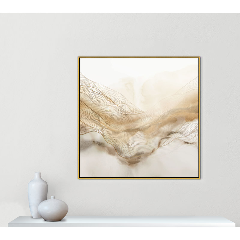 «Line Haze II» par Isabelle Z, H 46,5 po x l 46,5 po, Or