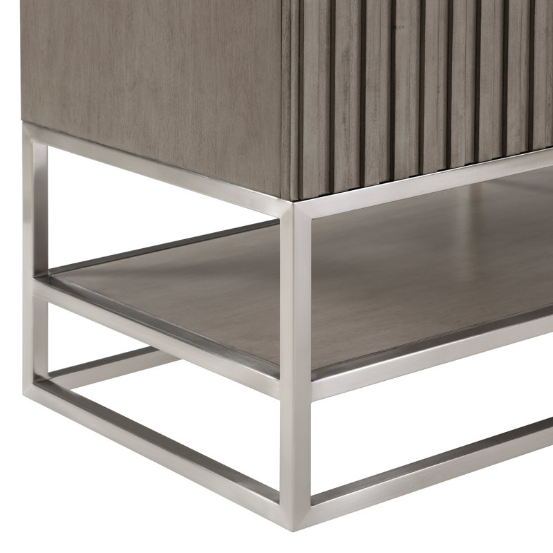 Terra 30'' W Single Vanity, White Quartz/Single Faucet Mount, Cashmere Gray, Brushed Nickel