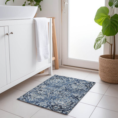 Premium Machine Washable Alliah AMF94 Blue Rug
