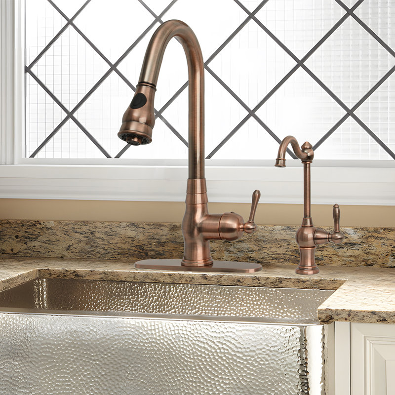 Nauxus Kitchen Drinking Water Faucet, Antique Copper