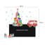 Adhésif décoratif pour tableau noir, tableau noir, renne et arbre de Noël