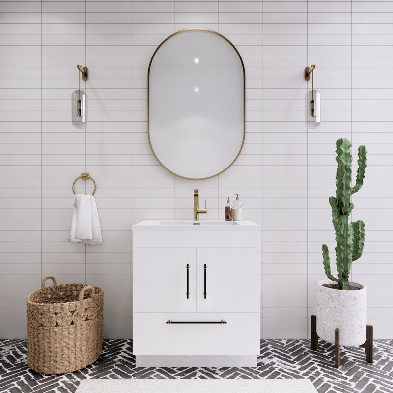 Spring 30" Single Bathroom Vanity, Gloss White