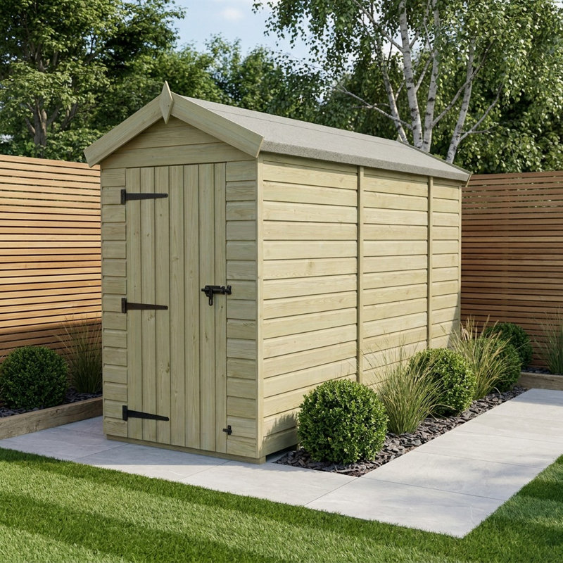 Total Sheds 4ft x 10ft Apex Garden Shed - Double Door - No Windows - Pressure Treated Timber - UK Manufactured