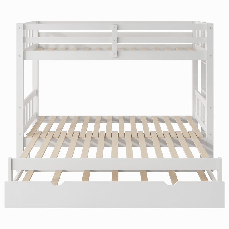Lit simple superposé au-dessus d'un lit gigogne, gigogne, blanc (ancien SKU: SM000301AAK-1), Blanc