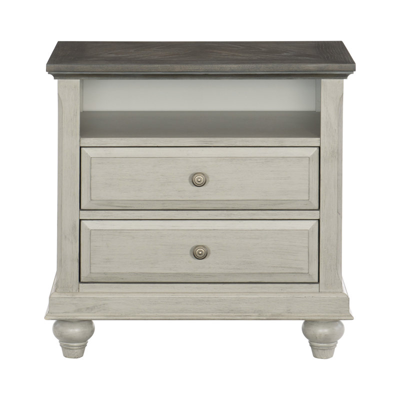 2 tables de chevet au design moderne avec table d'appoint de ton antique 2 tiroirs coulissants et rangement brun foncé
