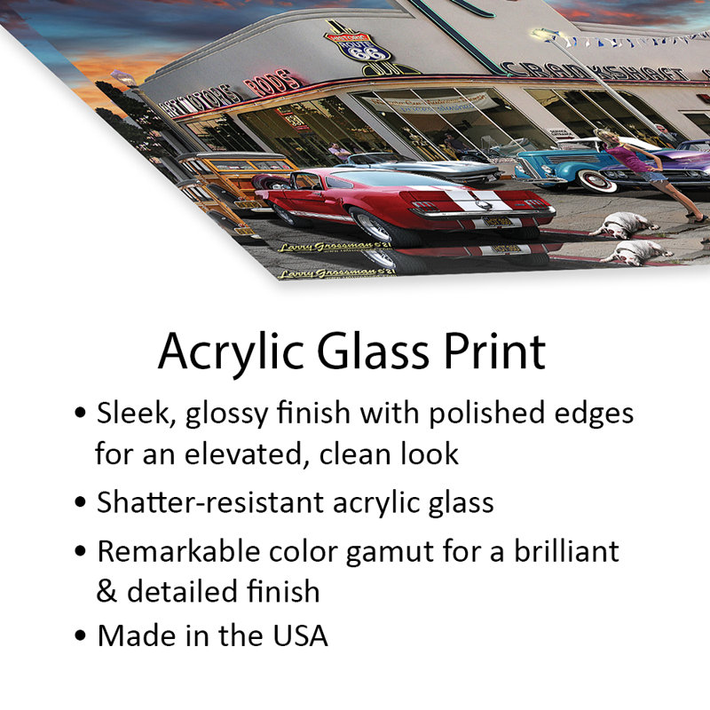 Muscle Car Moteurs, impression sur verre acrylique
