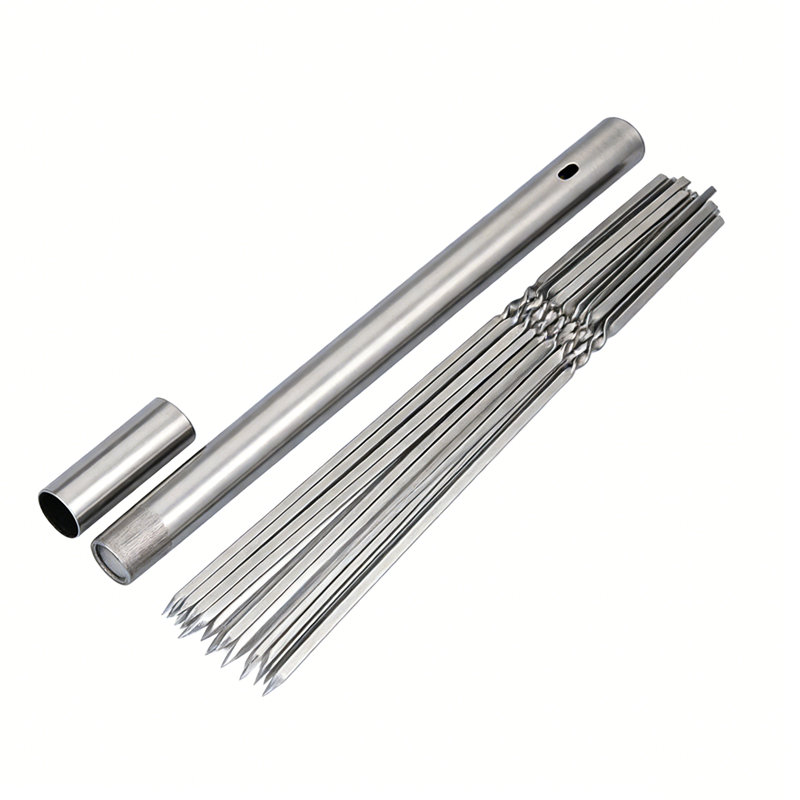 13,8 "brochettes en acier inoxydable (24 brochettes par tube)