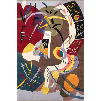 Multi Color Modern Pattern Woven Base Machine Washable Area Rug