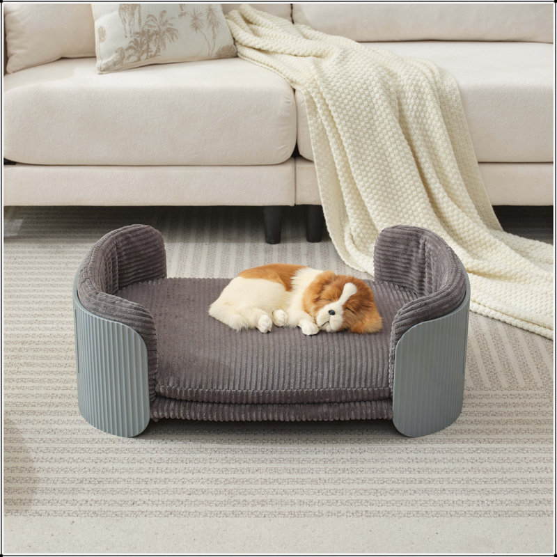 Lit pour animaux de compagnie, Gris, H 10,23 po x l 33,46 po x P 20,07 po