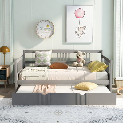 Full Size Daybed Wood Bed With Twin Trundle by Ophelia & Co.