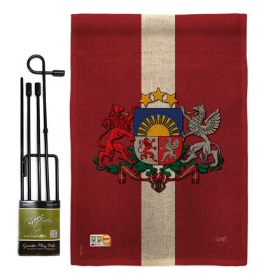 Double Sided 18.5'' H x 13'' W Burlap Flag Set