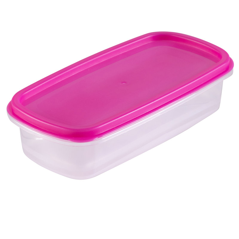 Rainbow Lid Clear Plastic Food Storage Container Set, 14 Pieces
