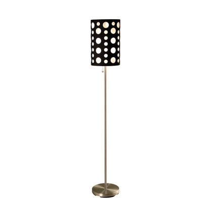 66" Tall Metal Floor Lamp, Retro design with Black and White Shade