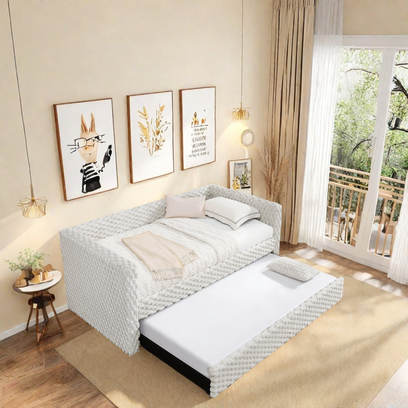 Modern Multi-Functional Daybed With Pull-Out Drawers And Armrests – Space-Saving Sofa Bed For Living Room, Guest Room, Or Bedroom, Comfortable And Stylish Design