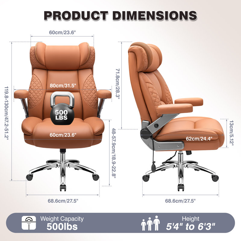 Fauteuil de direction ergonomique Joulon, Brun