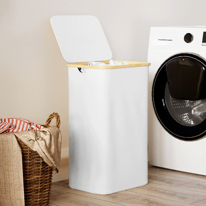 SpaceAid Large 110l Laundry Hamper With Lid, Tall Collapsible 