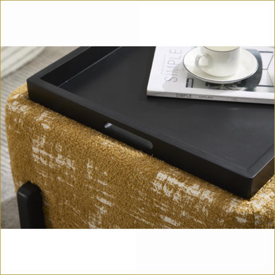 Table basse moderne en polyester pour salon / chambre à coucher, assemblage facile de 10 à 20 minutes, taille compacte de 21,85 po x 23,62 po